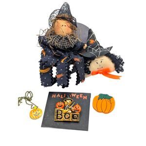 Halloween Fun Witches Pumpkin Boo Pins & Necklace